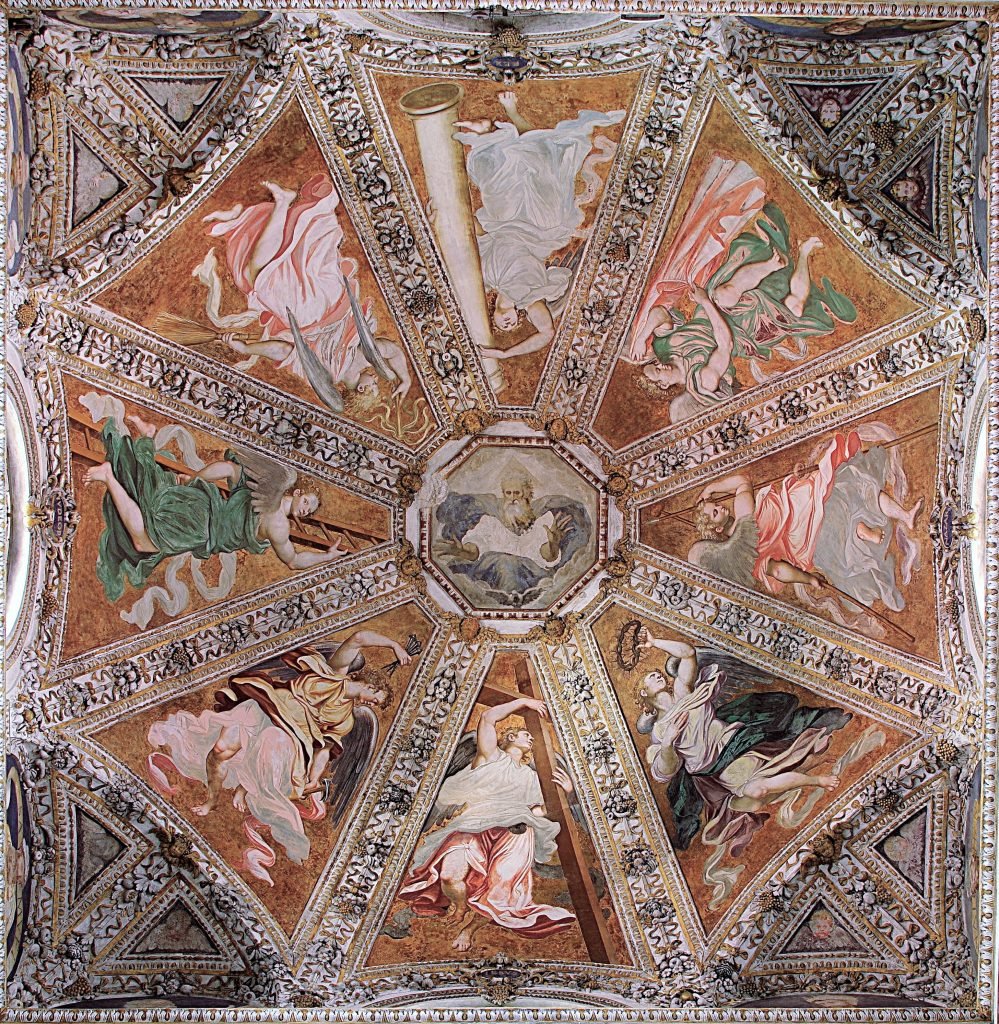 Simone Peterzano, frescoes in the dome, Milan, Certosa di Garegnano