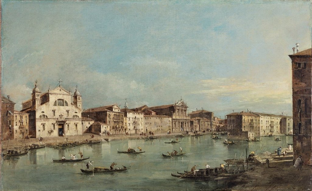 Francesco Guardi, The Grand Canal with Santa Lucia and Santa Maria di Nazareth, approx 1780. Courtesy Thyssen-Bornemisza Museum.