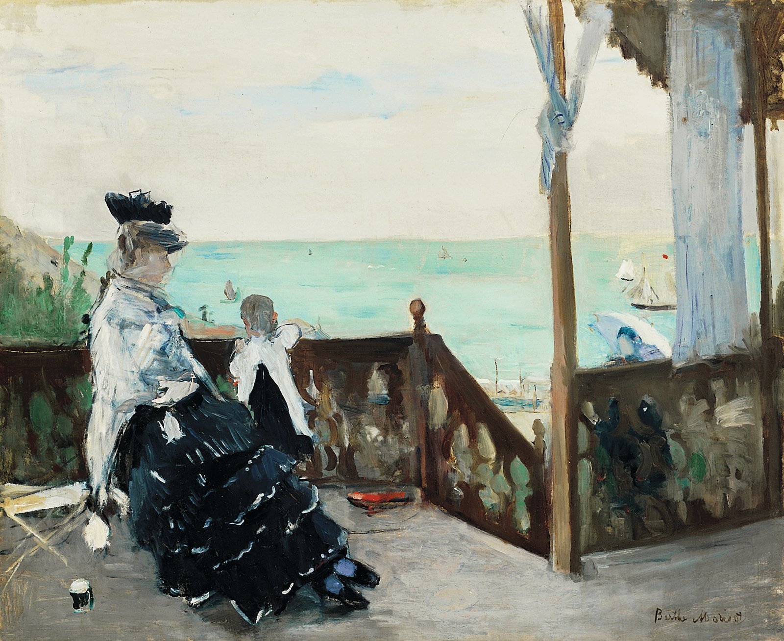 Berthe Morisot (French, 1841-1895), In a Villa at the Seaside, 1874. Oil on Canvas. The Norton Simon Art Foundation © Norton Simon Art Foundation
